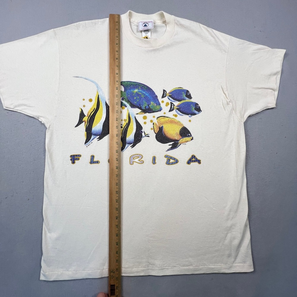 Florida Tropical Fish T-Shirt Mens XXL Delta Single Stitch Mosaic VTG 90s Tee - Picture 14 of 16